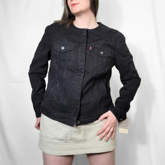 Vintage Y2K Levis Black Zip Up Bomber Jacket