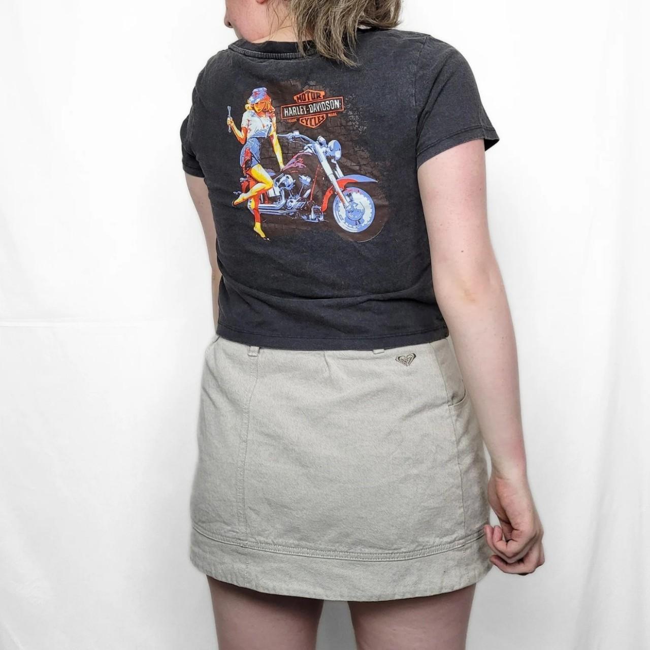 Vintage Y2K Harley Davidson Graphic Print Crop T-Shirt