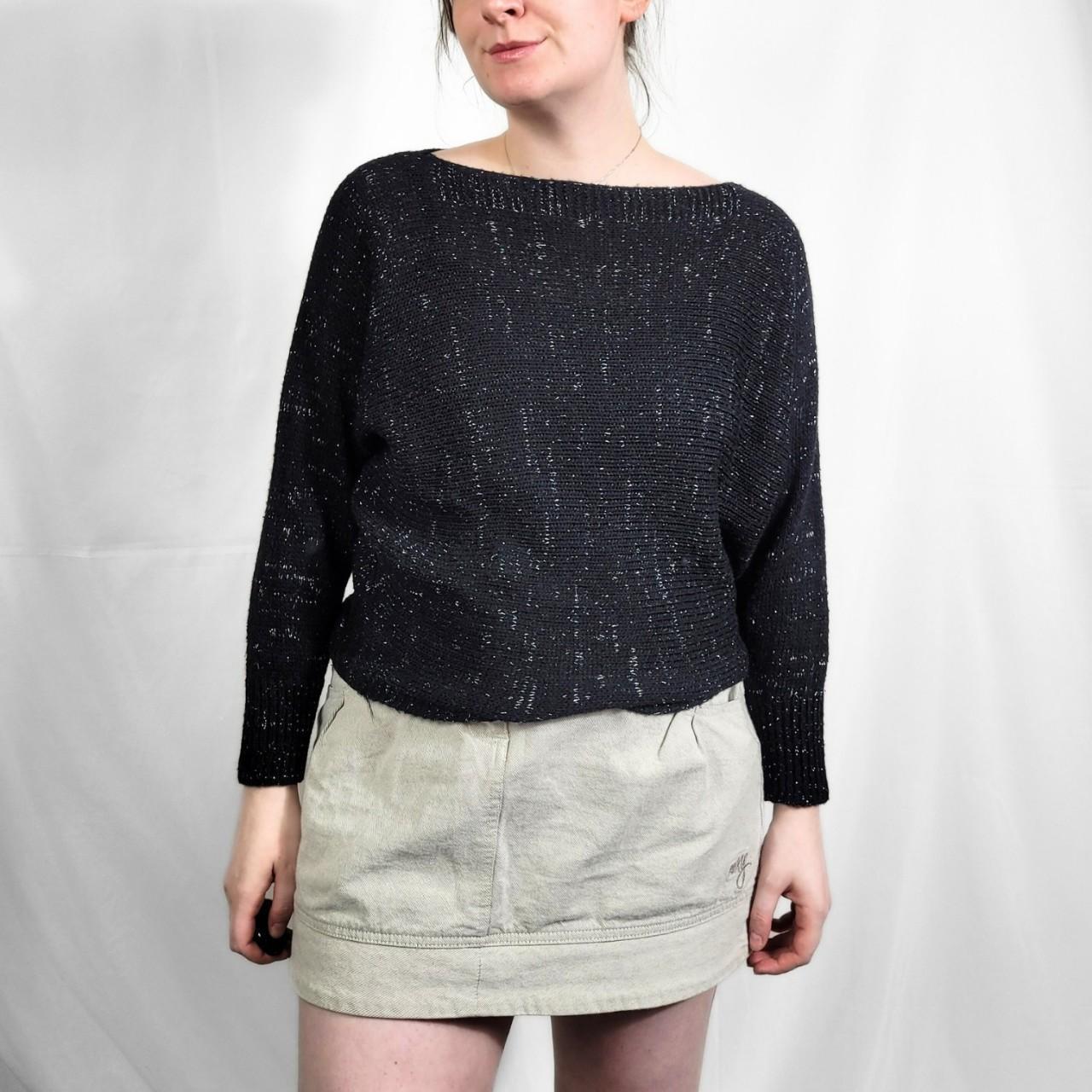 Vintage 90s Black Sparkly Knitted Jumper